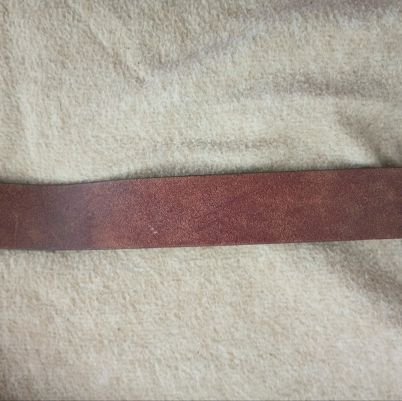 STREETS AHEAD VINTAGE BROWN LEATHER BELT WITH REAL RAW STONES SZ MEDIUM USED. - Picture 5 of 7